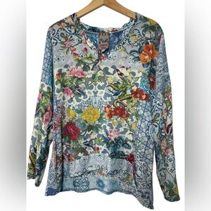 Johnny Was Floral Kimono Style Blouse